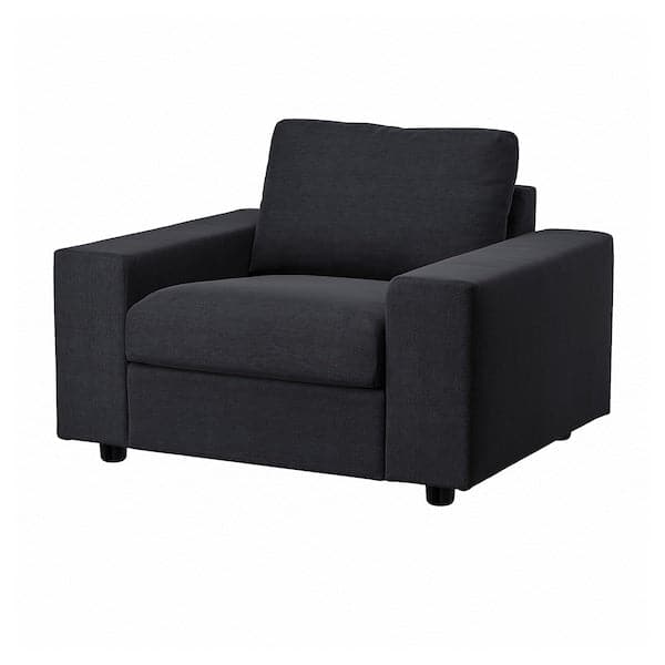 VIMLE Armchair - with wide armrests/Saxemara blue-black , - best price from Maltashopper.com 39477195