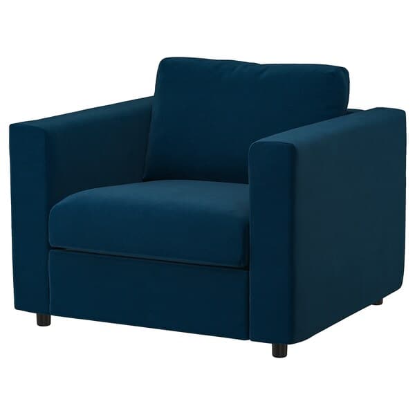 VIMLE - Armchair, Djuparp green-blue ,