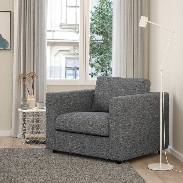 Ikea VIMLE - Poltrona, Lejde grigio/nero ,