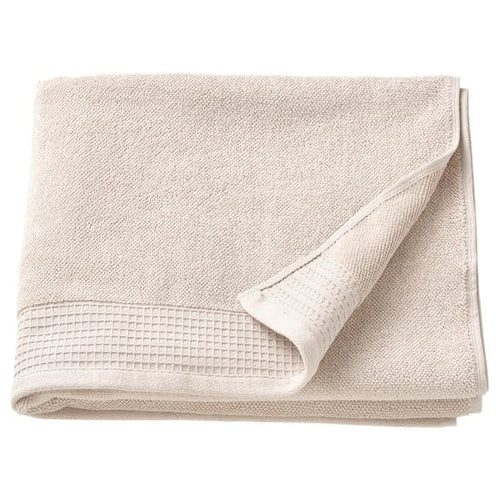 VINARN - Bath towel, light grey/beige, 70x140 cm