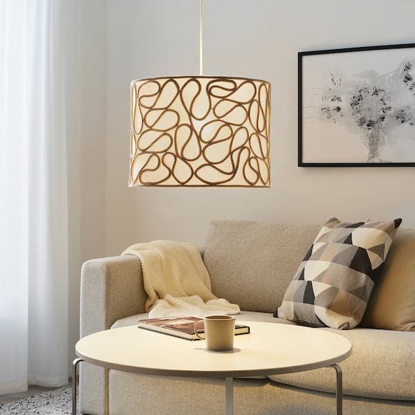 VINGMAST / HEMMA - Pendant lamp, beige/white, 42 cm - best price from Maltashopper.com 89428193