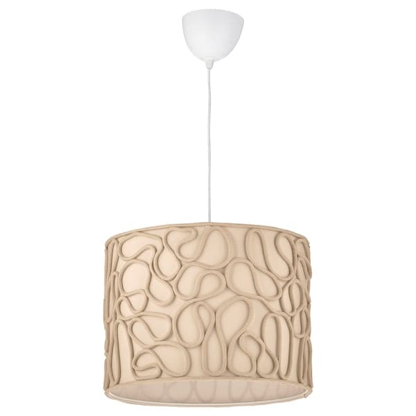 VINGMAST / HEMMA - Pendant lamp, beige/white, 42 cm