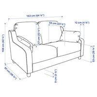 VINLIDEN - 2 seater sofa, Hakebo light turquoise - Premium  from Ikea - Just €778.99! Shop now at Maltashopper.com