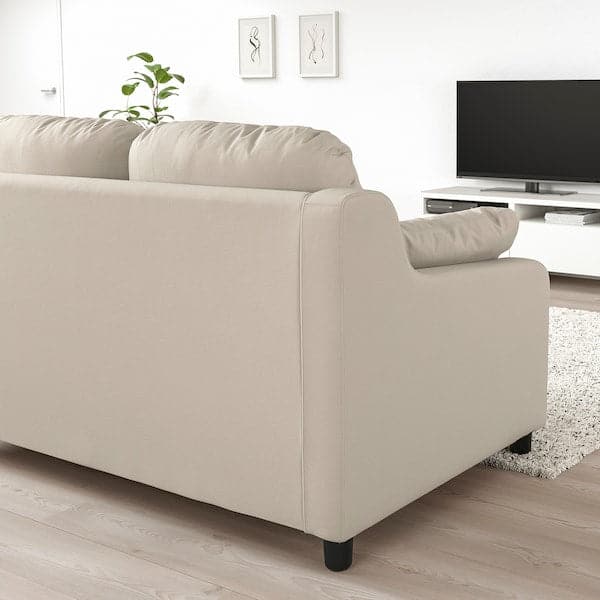 VINLIDEN - 3-seater sofa with chaise-longue, Hakebo beige , - best price from Maltashopper.com 09304672