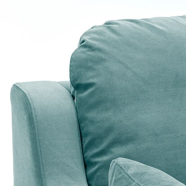VINLIDEN - 3-seater sofa with chaise-longue, Hakebo light turquoise , - best price from Maltashopper.com 19304681