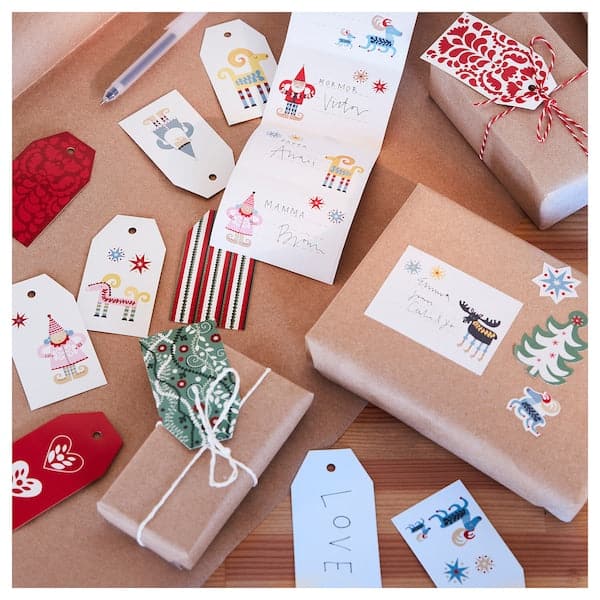 VINTERFINT - Gift tags, Santa Claus pattern white