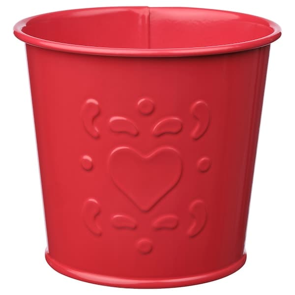 VINTERFINT - Plant pot, heart pattern red