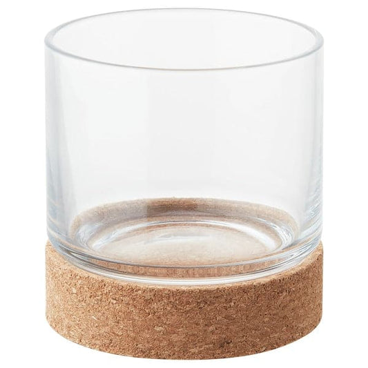 Ikea VINTERVÄDER Portacandelina - glass/cork 8 cm