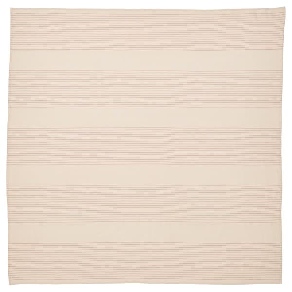 Ikea VIPPSTARR - Tablecloth, stripe pattern red/natural, 150x150 cm