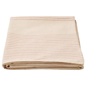 Ikea VIPPSTARR - Tablecloth, stripe pattern red/natural, 150x150 cm