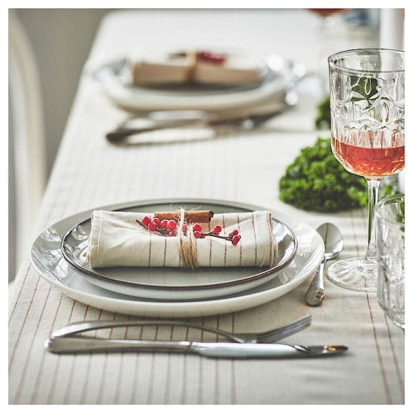 Ikea VIPPSTARR - Napkin, stripe pattern red/natural, 30x30 cm