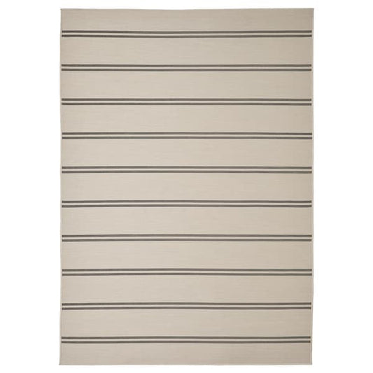 VIRKLUND - Rug flatwoven, in/outdoor, beige/dark grey, 160x230 cm - best price from Maltashopper.com 50517944