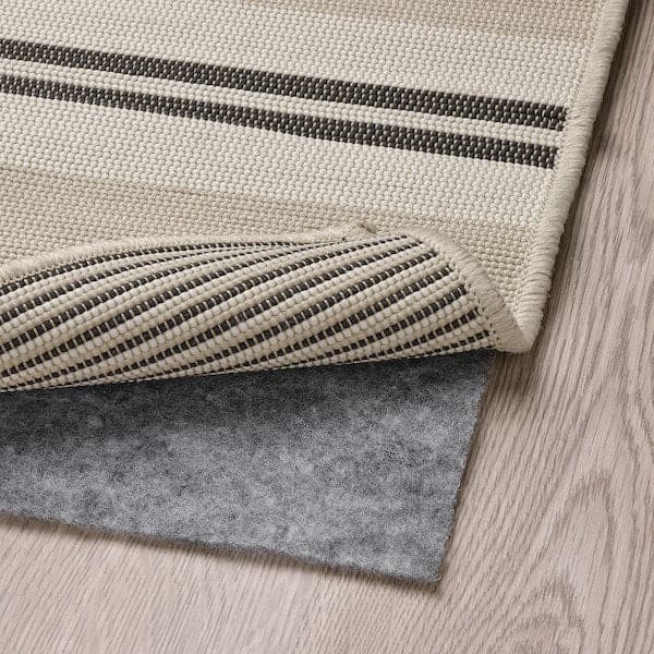 Ikea VIRKLUND - Rug flatwoven, in/outdoor, white/beige/dark grey, 80x150 cm