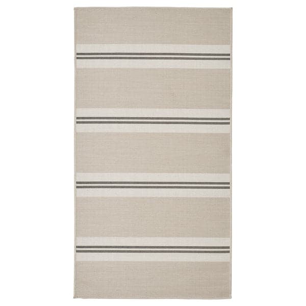 VIRKLUND - Rug flatwoven, in/outdoor, white/beige/dark grey