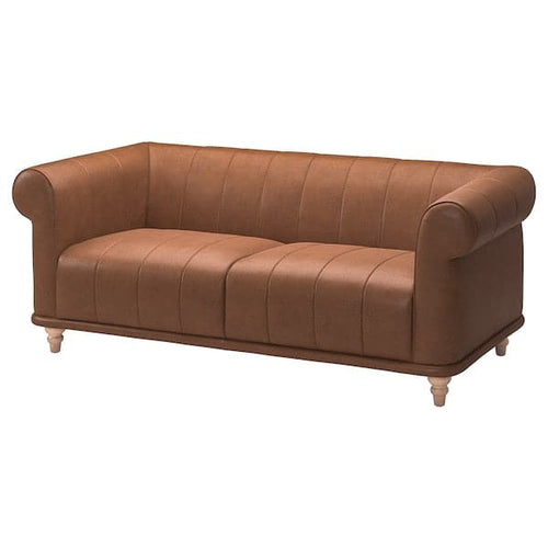 VISKAFORS 2-seater sofa, Högalid brown/beechwood ,