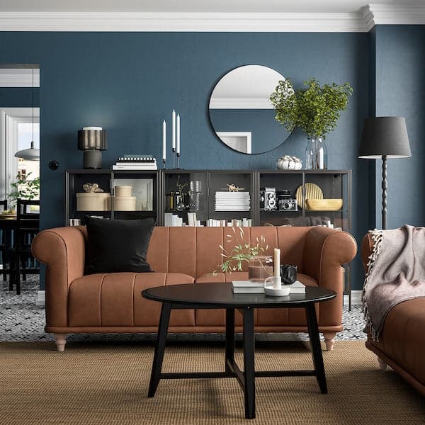 Ikea VISKAFORS 2-seater sofa, Högalid brown/beechwood ,