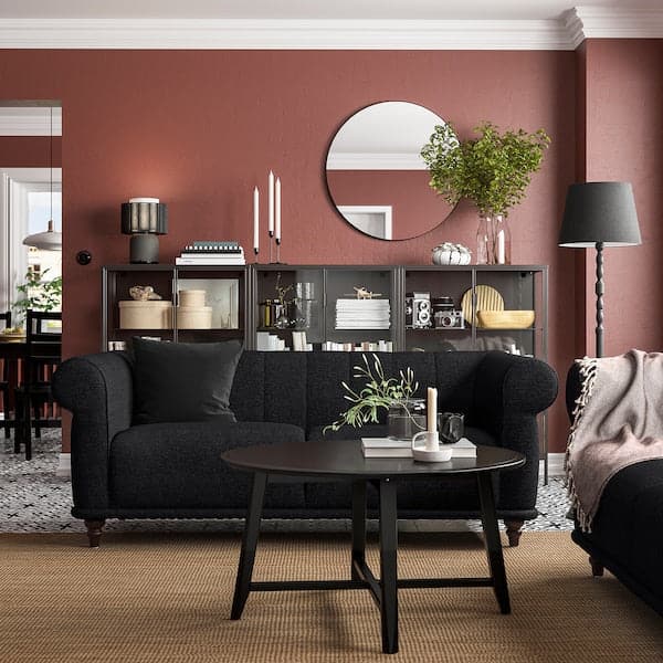 VISKAFORS 2-seater sofa, Lejde anthracite/brown , - best price from Maltashopper.com 39443252