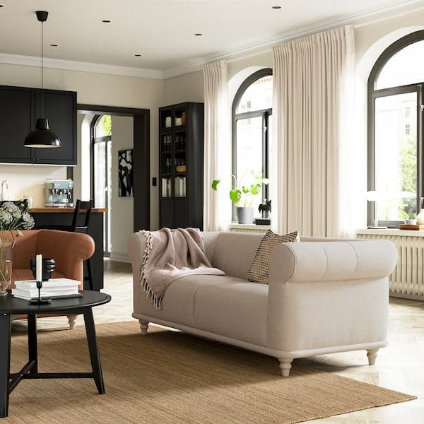 VISKAFORS 2-seater sofa, Lejde light beige/beech , - best price from Maltashopper.com 79443212
