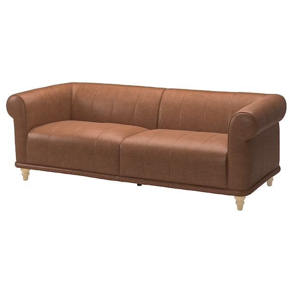 Ikea VISKAFORS 3-seat sofa, Högalid brown / birch ,