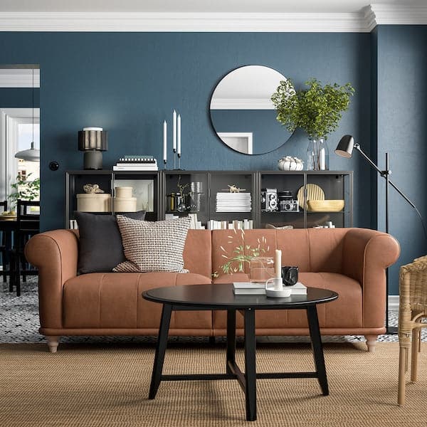 Ikea VISKAFORS 3-seat sofa, Högalid brown / birch ,