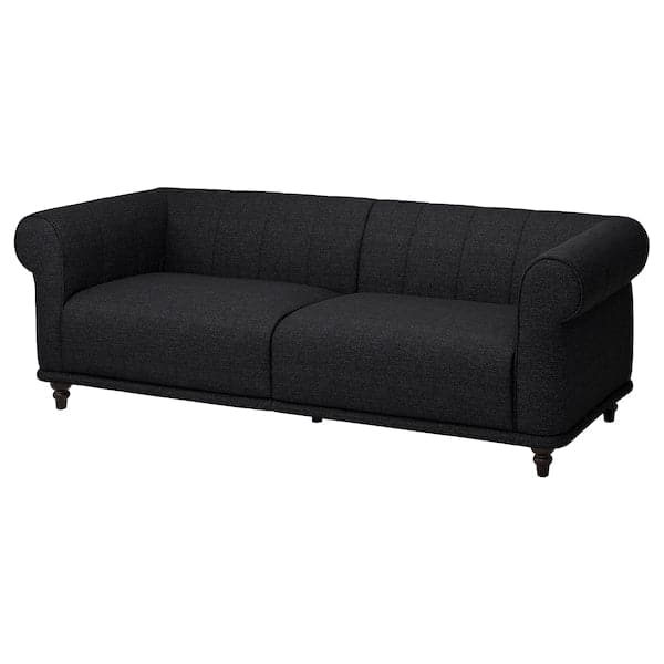 VISKAFORS 3-seater sofa, Lejde anthracite / brown , - best price from Maltashopper.com 09443362
