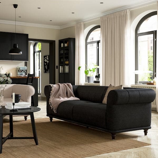VISKAFORS 3-seater sofa, Lejde anthracite / brown , - best price from Maltashopper.com 09443362