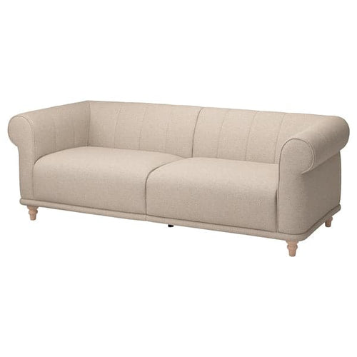 VISKAFORS 3-seater sofa, Lejde light beige/beech ,