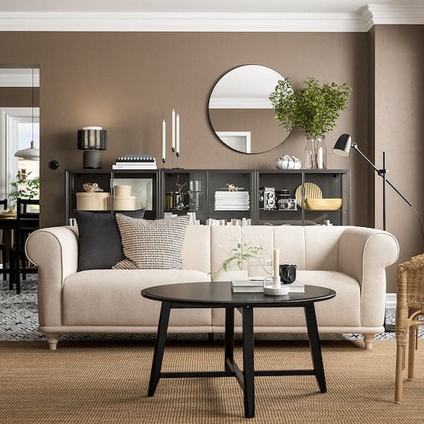 Ikea VISKAFORS 3-seater sofa, Lejde light beige/beech ,