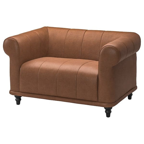 VISKAFORS - 1.5 seater armchair, Högalid brown/brown