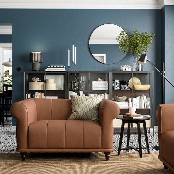 Ikea VISKAFORS - 1.5 seater armchair, Högalid brown/brown