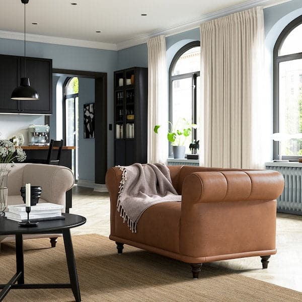 Ikea VISKAFORS - 1.5 seater armchair, Högalid brown/brown