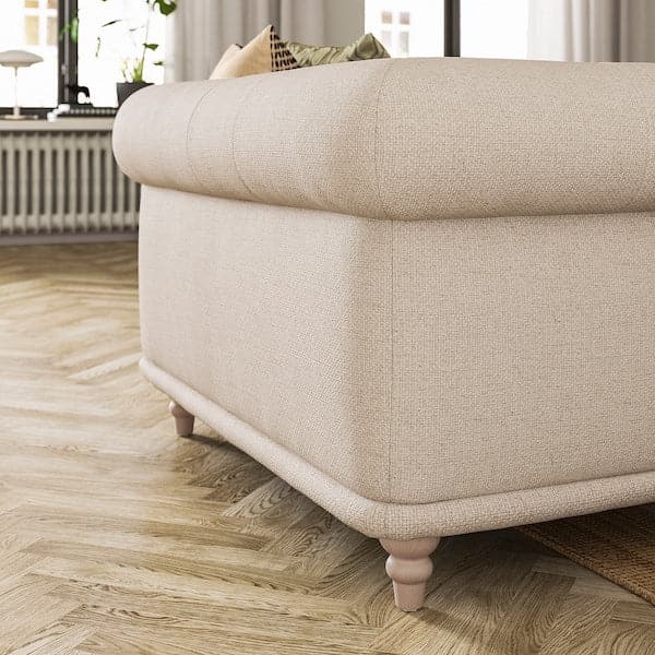 Ikea VISKAFORS Armchair 1.5 seater, Lejde light beige/beech ,