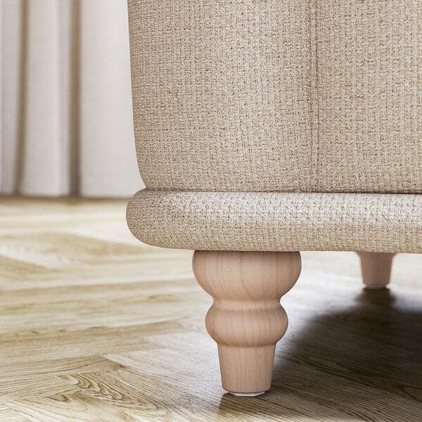 Ikea VISKAFORS Armchair 1.5 seater, Lejde light beige/beech ,