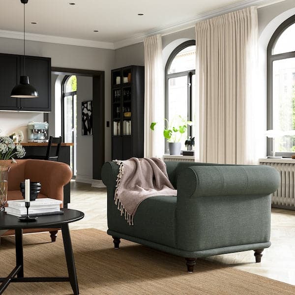 VISKAFORS Armchair 1.5 seater, Lejde grey/green/brown , - best price from Maltashopper.com 89443297