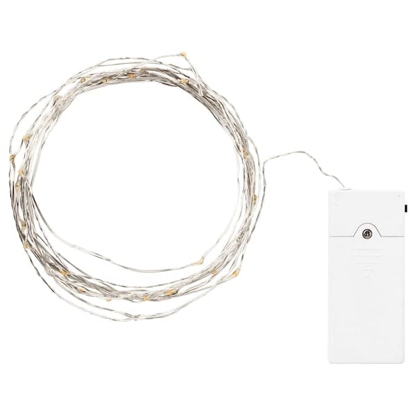 VISSVASS - LED lighting chain with 40 lights, indoor/battery-operated silver-colour , - Premium Lighting from Ikea - Just €10.99! Shop now at Maltashopper.com