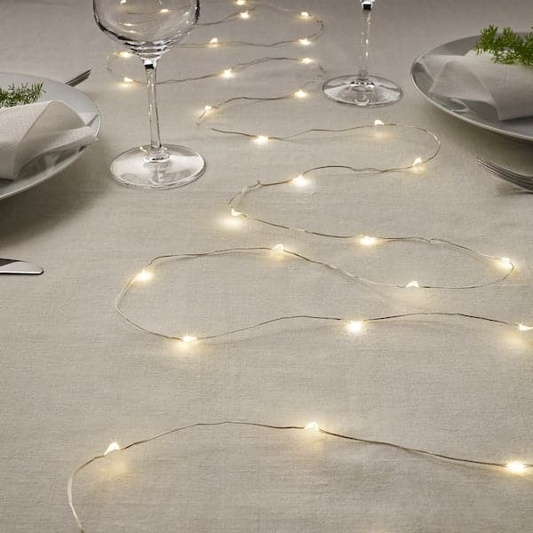 VISSVASS - LED lighting chain with 40 lights, indoor/battery-operated silver-colour - best price from Maltashopper.com 40414102