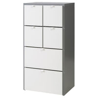 VISTHUS - Chest of 6 drawers, grey/white, 63x126 cm - best price from Maltashopper.com 40493444