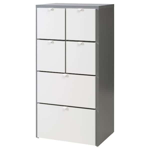 Ikea VISTHUS - Chest of 6 drawers, grey/white, 63x126 cm