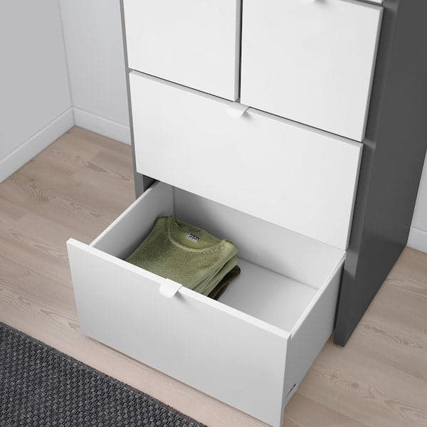 Ikea VISTHUS - Chest of 6 drawers, grey/white, 63x126 cm