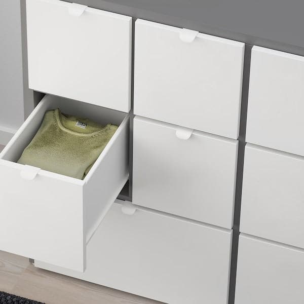 Ikea VISTHUS Chest of drawers with 8 drawers - grey/white 122x96 cm , 122x96 cm