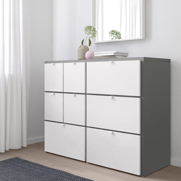 VISTHUS Chest of drawers with 8 drawers - grey/white 122x96 cm , 122x96 cm - best price from Maltashopper.com 10493445