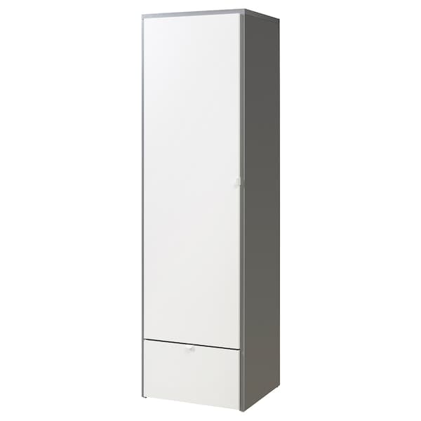 VISTHUS - Wardrobe, grey/white, 63x59x216 cm - best price from Maltashopper.com 70493447