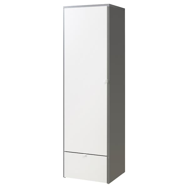 VISTHUS - Wardrobe, grey/white, 63x59x216 cm