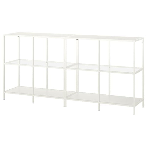 VITTSJÖ - Furniture combination, white/glass, 200x36x93 cm