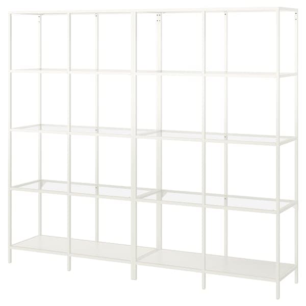 Ikea VITTSJÖ - Furniture combination, white/glass, 200x36x175 cm