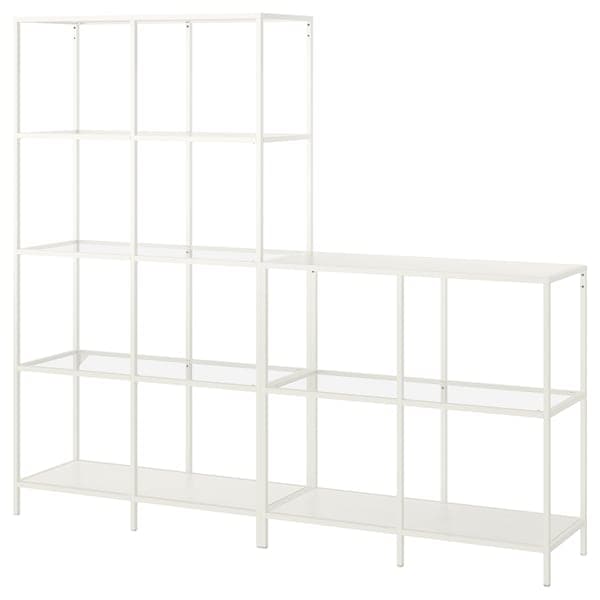 VITTSJÖ - Furniture combination, white/glass, 200x36x175 cm , - best price from Maltashopper.com 09294545