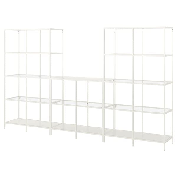 Ikea VITTSJÖ - Furniture combination, white/glass, 300x36x175 cm