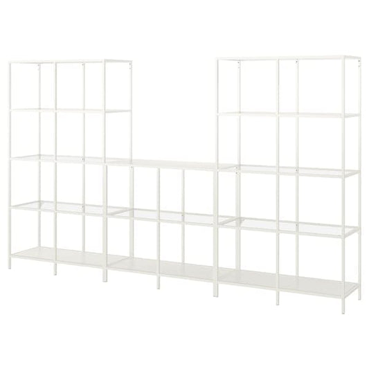 Ikea VITTSJÖ - Furniture combination, white/glass, 300x36x175 cm