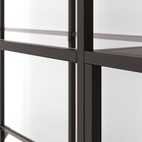 VITTSJÖ - Storage combination, black-brown/glass, 200x36x175 cm - best price from Maltashopper.com 79294542