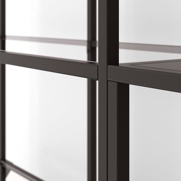 Ikea VITTSJÖ - Storage combination, black-brown/glass, 200x36x175 cm
